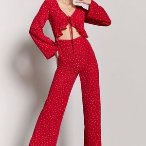 NEW RED POLKA DOT JUMPSUIT
